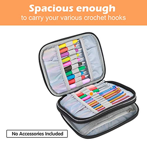 ProCase Crochet Hook Case (up to 6.5 Inches), Travel Organizer Zipper Bag for Various Crochet Hooks, Circular Knitting Needles and Other Accessories (NO Accessories Included) - color: Purple