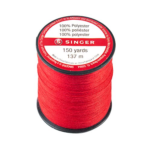 Singer 60128 All Purpose Polyester Thread, 150 Yards, Red - color: Red, size: 1- Pack