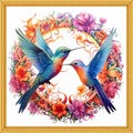 Foxhool Stamped Cross Stitch Kits,11CT Printed Cross Stitch Pattern Full Embroidery Kits for Beginner Needlepoint Kits-Hummingbird Wreath 18x18 inch - color: Craftpatterns22