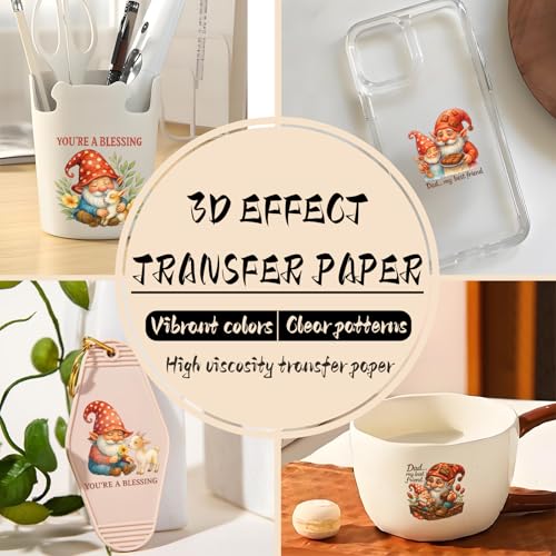UV DTF Stickers 105 Pcs Watercolor Gnomes UV DTF Cup Wrap - style: Watercolor Fathers Day Gnomes