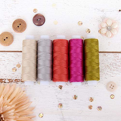 ThreadArt Pearl Cotton Thread Set Size 8, 5 Color Set, 5 Garden Shades