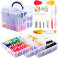 Embroidery Floss Kit with Organizer Box, 110 Colors Plus 24 Black and 24 White Threads, Pre-Wound Labeled Bobbins and Cross Stitch Tools for Friendship Bracelets and Embroidery