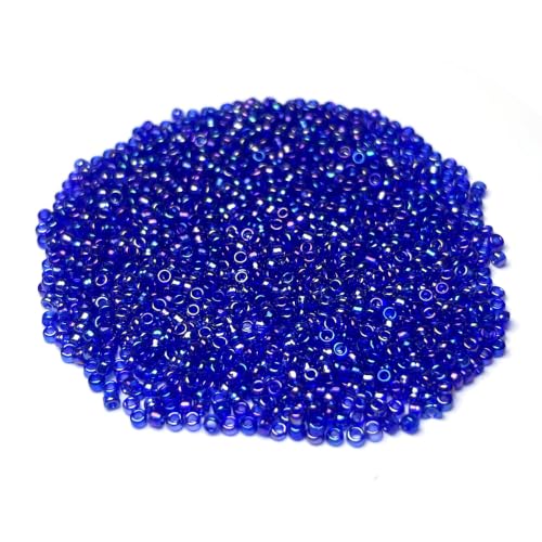 GLRXMX 2100Pcs Glass Beads 2mm Round Seed Beads for Jewelry Making - color: Royalblue