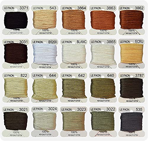 Embroidery Floss bobbins - Cross Stitch Threads - Friendship Bracelets Floss - Crafts Floss - 20 Bobbins Per Pack Embroidery Floss,Light Ash Gray Gradient - color: 3371-535