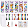 ORIGACH 6 Set Bird and Flower Cross Stitch Bookmark Kit for Beginner - style: Bird & Flower