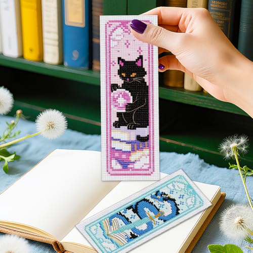 ORIGACH 6 Pack Fantasy Tarot Cross Stitch Bookmark Kit - style: Fantasy Tarot