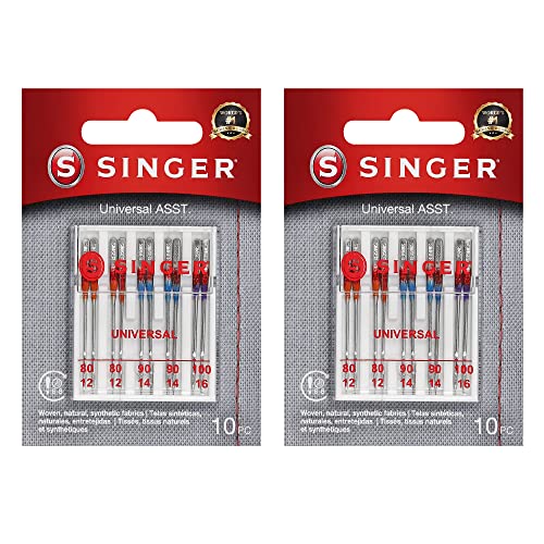 SINGER Universal Regular Point Machine Needles, Assorted Sizes, 20 Count - style: Universal