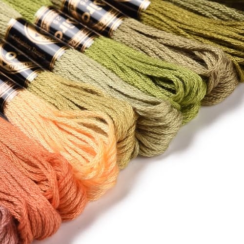 12 Skeins 12 Colors 6-Ply Polyester Embroidery Floss Cross Stitch Threads for Jewelry Making Bracelet Stitching Craft Supply 0.5mm,Mixed Color - color: 12 Skeins,mixed Color