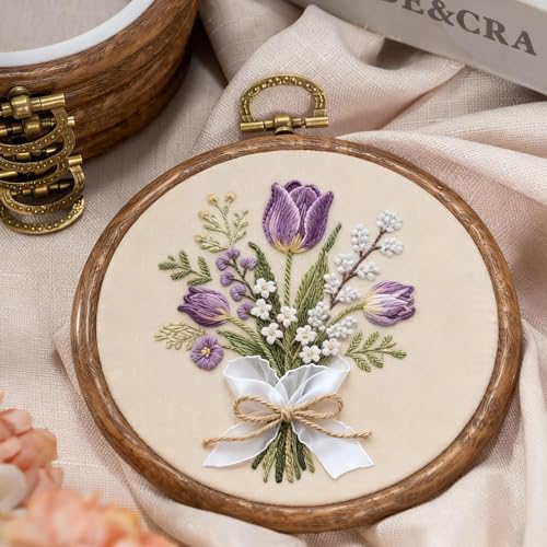4 Inch Small Embroidery Hoops, 12 Pcs Embroidery Hoop Round Imitated Wood Rubber Hoop Rings Display Frame for Cross Stitch, DIY Art Craft Sewing & Hanging Ornaments (4 in)