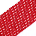 400PCs 4mm Red Jade Glass Beads Bulk, Round Smooth Hole Glass Crystal Beads for Jewelry Making, DIY Bracelets, Necklaces, Bag Charms, Keychains and Craft Projects - color: Jade Red, size: 4MM