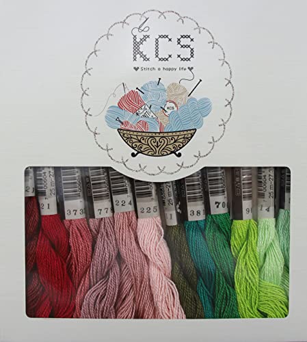 KCS 328 Yards(300 Meters) Mercerized Pearl Cotton Crochet Needlepoint Thread,Size 5, 12 skeins,Mixed Color 08 - color: 12color08, size: 12 skeins
