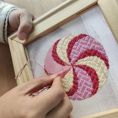 Howie’s Needlepoint Canvas, 18 Mesh Blank White 18"x20" Orange Line Blank Mono Canvas (20"x18") - color: 18in X 20in