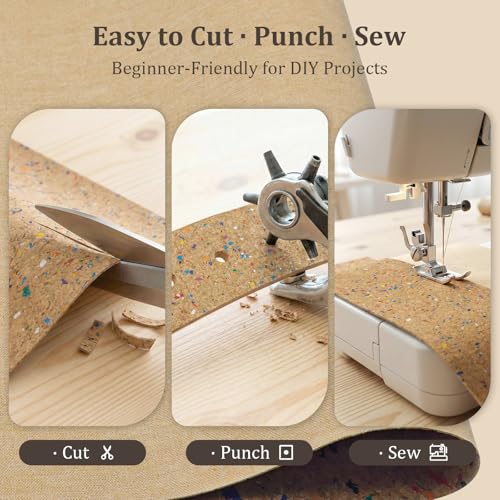 SorenCut Patterned Cork Fabric Roll 12.8 x 54 Inch – Color Confetti Cork Leather Fabric with Flexible Backing for DIY Crafts, Earrings, Bags, Wallets & Handmade Accessories - color: Color Confetti