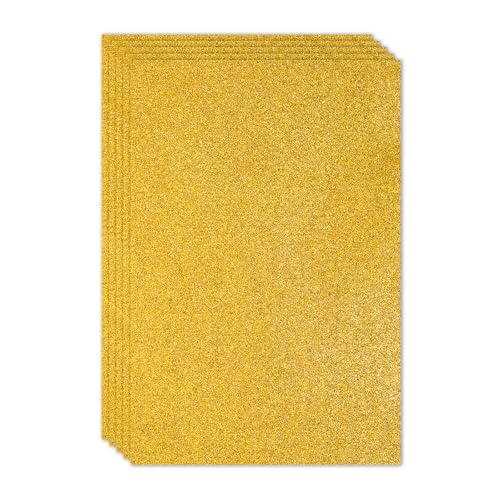 PATIKIL Yellow Shiny EVA Glitter Foam Sheet 11.8 x 7.9 Inch 2mm Thick Sparkle EVA Glitter Felt for Crafts DIY Project, 5 Pcs - color: Yellow