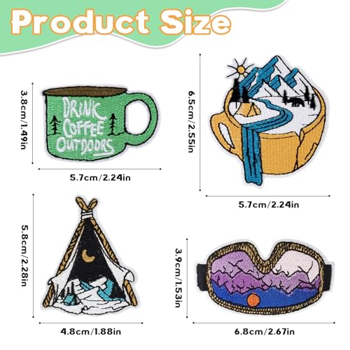 16Pcs Camping Patches, Embroidered Patch, Jacket Patches Iron on - color: AZXK-02