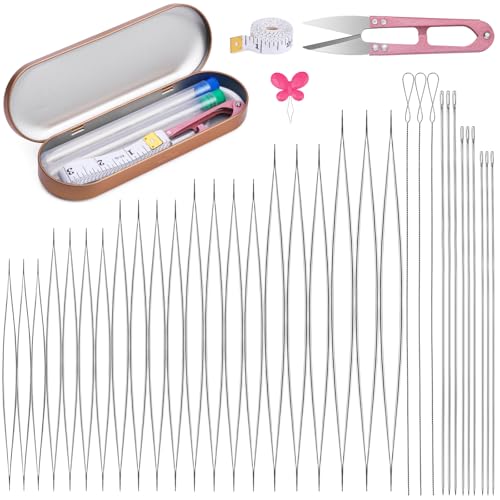 GarfxG 39 Pcs Beading Needles Set, 3 Types Beading Needle with Bead Tools - style: 39 PCS
