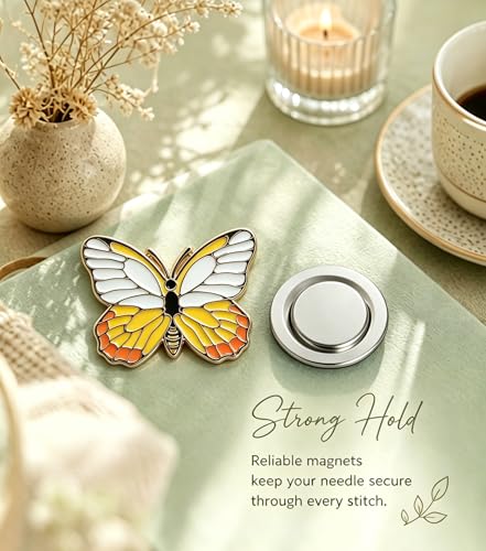 HENYANMHXH Needle Minder Magnet, Cute Magnetic Needle Holder, Butterfly - color: Butterfly