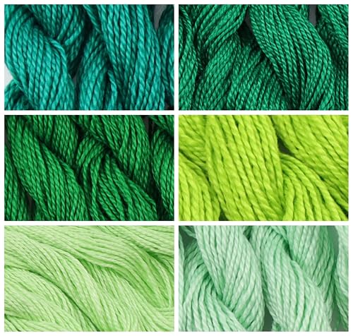 KCS 162 Yards(150 Meters) Mercerized Pearl Cotton Crochet Needlepoint Thread,Size 5,6 skeins,Mixed Color 05 - color: 6color05, size: 6 skeins