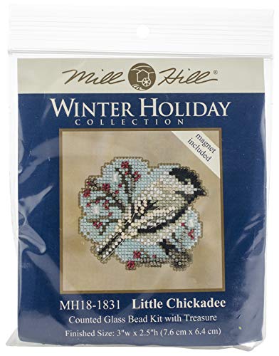 Little Chickadee Beaded Counted Cross Stitch Ornament Kit Mill Hill 2018 Winter Holiday MH181831
