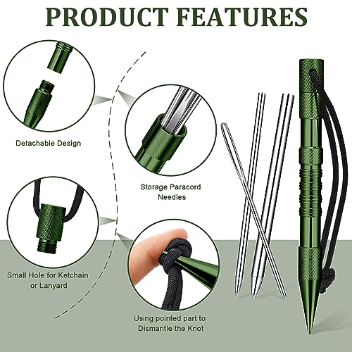 Ferraycle 12 Pcs Paracord FID Knotters Tool Set Stainless Steel Army Green - style: Army Green