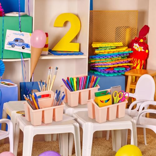WILLBOND 12 Pcs Classroom Storage Caddies Stackable Utility Caddy, Pink - color: Pink