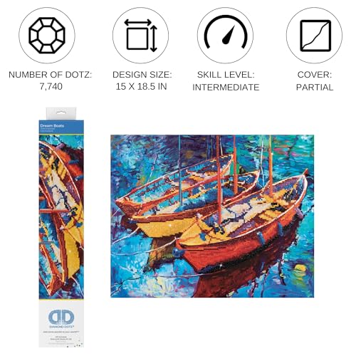 DIAMOND DOTZ Dream Boats Sea Diamond Painting Kit for Adults with Gems - size: Dream Boats"