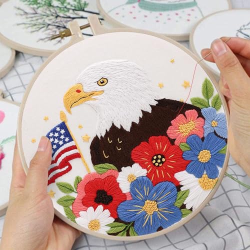 Louise Maelys Bald Eagle Embroidery Kits for Beginners DIY Arts Craft - color: Bald Eagle