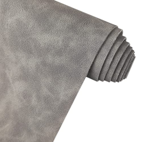 Dark Gray Soft Faux Suede Fabric 30x135cm Synthetic Faux Leather Frosted Leatherette for Pouches Wallets Keychains Making - color: Dark Gray