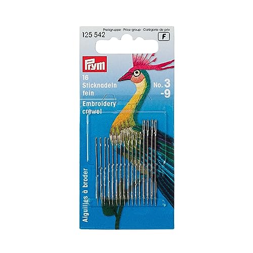 Prym Crewel Needles, No. 3-9, 16 PC