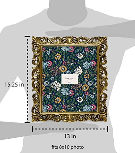 Laura Ashley 8x10 Gold Vintage Inspired Resin Scroll Design Picture Frame - color: Gold, size: 8x10