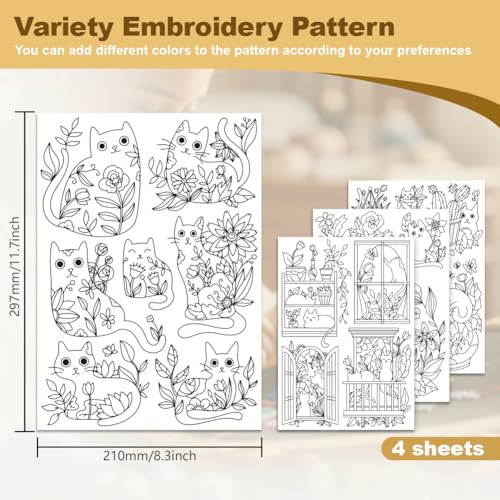 20Pcs Cartoon Kitten Cat Water Soluble Hand Sewing Stabilizers - style: Cat