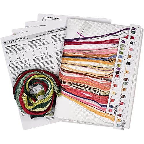 Dimensions Counted Cross Stitch Tree Skirt Kit, Holiday Harmony, 11 Count White Aida, 45'' - color: Holiday Harmony