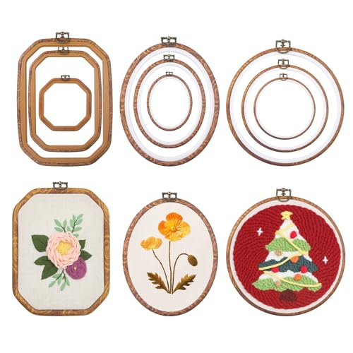 9Pcs Embroidery Hoops,Cross Stitch Frame for Display,Nurge Embroidery Frame