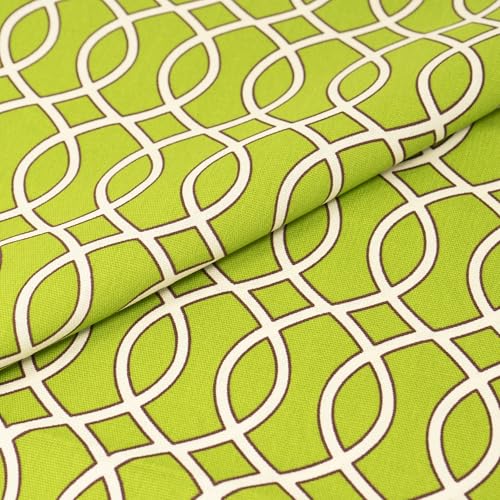 Stitch & Sparkle 100% Cotton Duck Cloth Print 45" Wide, DIY Project, Craft & Quilt Fabric for Sewing, Upholstery Home Décor, Cut by the Yard, Ogee Green - color: Ogee Green, size: Cut by the yard