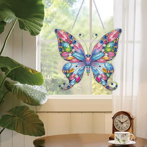 ARPADAMO Butterfly Diamond Art Kits for Adults, Acrylic Hanging Suncatcher - color: DP05094