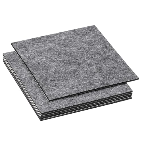 PATIKIL 6x6 Inch Lamp Base Felt, 6Pack 3mm Thickness Square Felt Furniture Pad Soft Adhesive Non-Slip Anti-Scratch Backed Felt for Lamp Furniture DIY Craft, Grey - color: Grey, size: 6x6 Inch