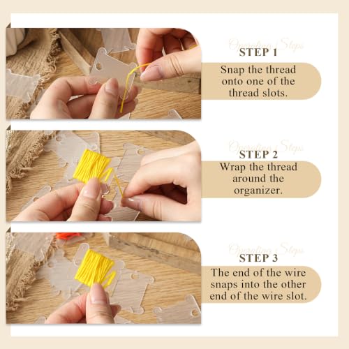 Tranqun 500 Pcs Plastic Embroidery Floss Bobbins, Thread Organizer,Clear - color: Clear