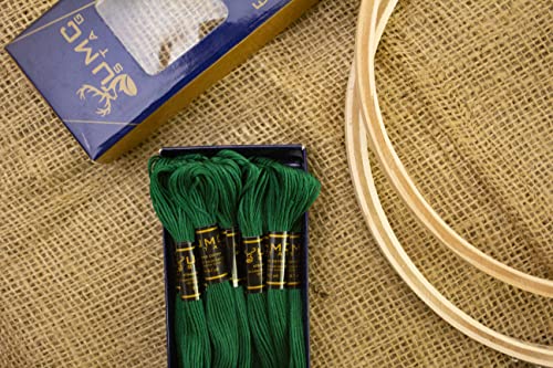 12 Pieces Emerald Green 923 Premium Embroidery Thread | 100% Egyptian Cotton Premium Skeins | Cross Stitch Embroidery Floss | Oeko TEX Certified Stranded Cotton (Emerald Green) - color: Emerald Green