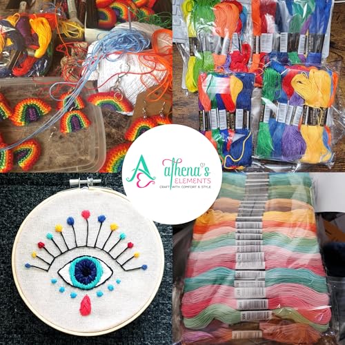 Athena’s Elements Embroidery Floss | Rainbow Thread for Embroidery, Cross Stitch Thread, Crafting Arts Embroidery Strings Bulk (Rainbow, 110pc) - color: Rainbow, size: 110 pieces