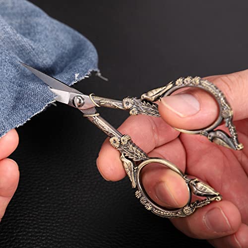 YOUGUOM Small Sewing Scissors, All Purpose Little Shears - color: Bronze