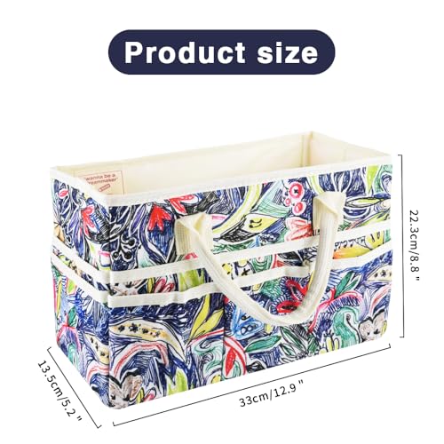 Craft Organizer Tote Bag with Multiple Pockets,Scrapbooking Art Storage - color: Line Drawing