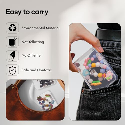 zoeynex Medium Plastic Organizer Boxes, 12 Clear Containers with Hinged Lids, for Beads, Jewelry, Crafts, Electronics, Hardware, School Supplies (32 Labels) - size: 3.3" x 2.4" x 1" (12 Pack)