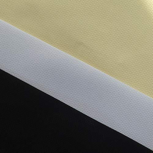 12" x 18" by 3 Pack 14CT Counted Cotton Aida Cloth Cross Stitch Fabric (White+Cream+Black) - color: White+cream+black