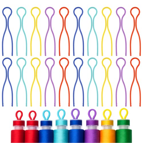100PCS Bobbin Clips, Bobbin Holder Clips, 5 Colors Thread Spool Clip for Sewing Machine Organizing Embroidery Quilting Accessories