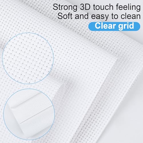 Cross Stitch Fabric 14 Count Aida Cloth 28 x 19 Inch Large Size Classic Reserve Cross Stitch Supplies Embroidery Fabric for Home DIY Craft Decoration Handmade, White - color: White, size: 14 CT 28 x 19In