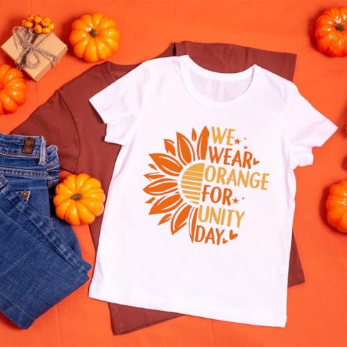 Dtf Transfers Ready to Press - 24Pcs Halloween Anti Bullying Iron on Transfers Unity Day Orange Iron on Decals Patches Kindness Squad Heat Transfer Vinyl Stickers for Clothing Pillows Bag DIY Crafts - color: Anti Bullying