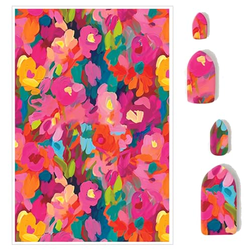 Briartw 10 Sheets Vivid Blossoms Polymer Clay Transfer Paper,Per Sheet 3.93inch x 5.82inch Polymer Clay Transfer Sheets for DIY Clay Jewelry Making Disposable Stickers - color: Vivid Blossoms