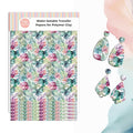 Tropical Monstera Clay Transfer Paper - 6 Pcs, Transfer Paper for Polymer Clay, Leaves Polymer Clay Transfer Sheet for Jewelry Making (Water-soluble Transfer Papers) TPUS-843
