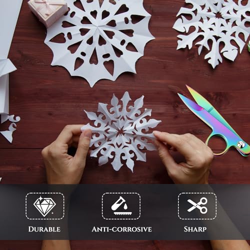 1 Pcs Mini Upgrade Sewing Scissors Fabric Thread Snips Scissors for Sewing Tiny Premium Tailor with Protective Cover Supplies Cutting Clothes Fishing Line Fabric Yarn (Colour Painting) - color: Colour Painting