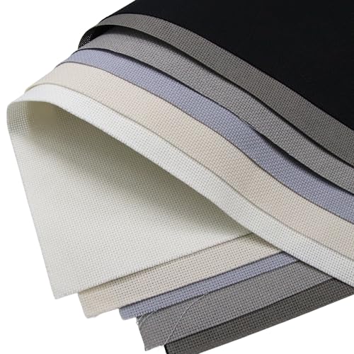 KCS 6 pc of 15" x 18" (38cmx45cm) Counted Cotton Aida Cloth Cross Stitch Fabric Rolled Box (18CT-I) - color: 18ct-i